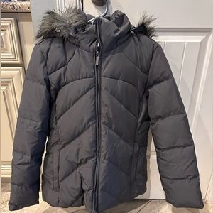 Women's Stretch Faux-Fur-Trim Hooded Puffer Coat